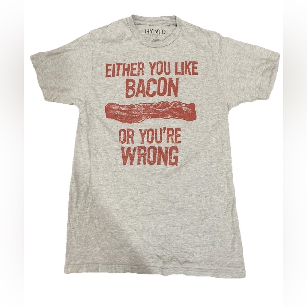 ☀️ $5 sale Either You Like Bacon Graphic Tee Men's Shirt Funny Small